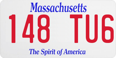 MA license plate 148TU6