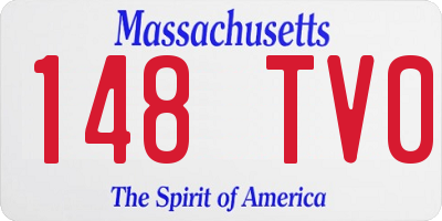 MA license plate 148TV0
