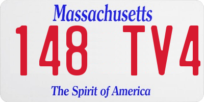 MA license plate 148TV4