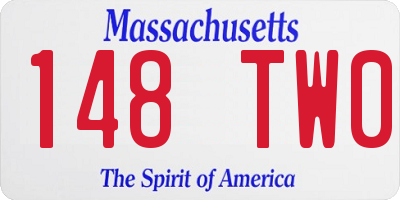 MA license plate 148TW0