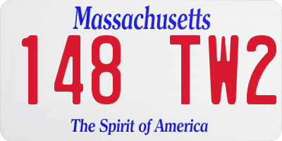MA license plate 148TW2