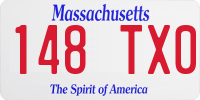 MA license plate 148TX0