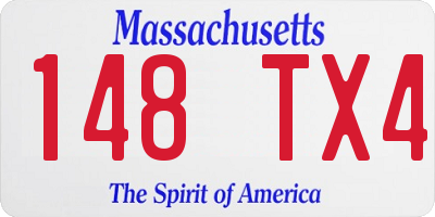 MA license plate 148TX4