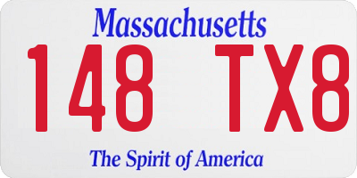 MA license plate 148TX8