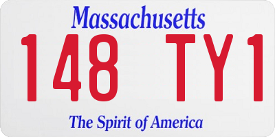 MA license plate 148TY1