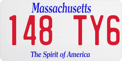 MA license plate 148TY6