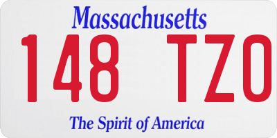 MA license plate 148TZ0