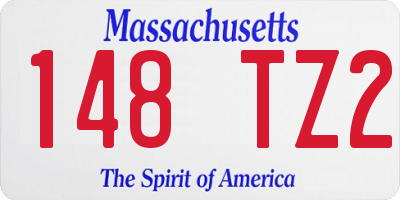 MA license plate 148TZ2