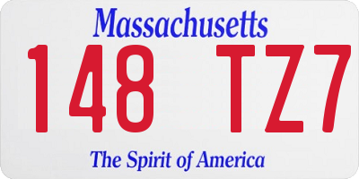 MA license plate 148TZ7