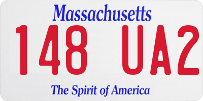 MA license plate 148UA2