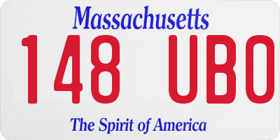 MA license plate 148UB0