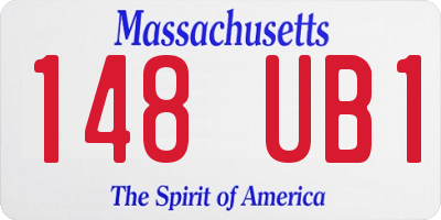 MA license plate 148UB1