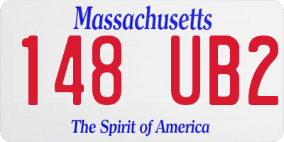 MA license plate 148UB2