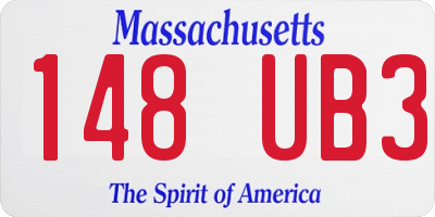 MA license plate 148UB3