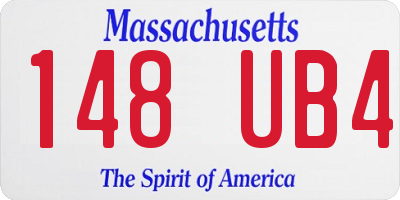 MA license plate 148UB4