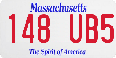 MA license plate 148UB5