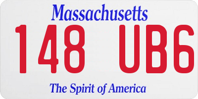 MA license plate 148UB6