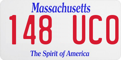 MA license plate 148UC0