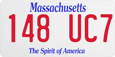 MA license plate 148UC7