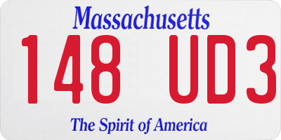 MA license plate 148UD3
