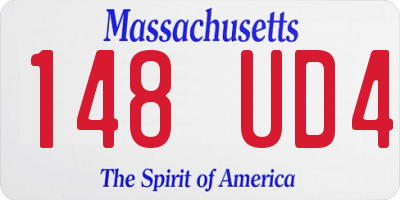 MA license plate 148UD4