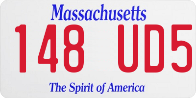 MA license plate 148UD5