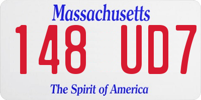 MA license plate 148UD7