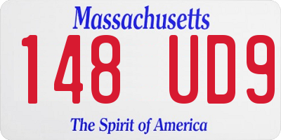 MA license plate 148UD9