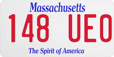 MA license plate 148UE0