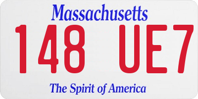 MA license plate 148UE7