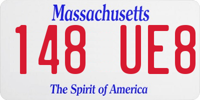 MA license plate 148UE8