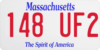MA license plate 148UF2