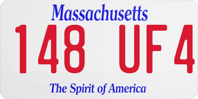 MA license plate 148UF4