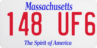 MA license plate 148UF6