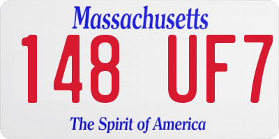 MA license plate 148UF7