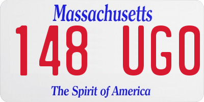MA license plate 148UG0