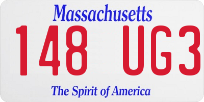 MA license plate 148UG3