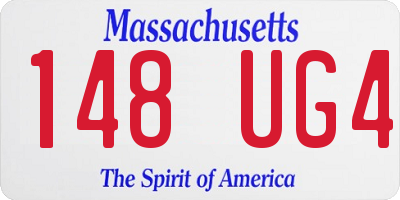 MA license plate 148UG4