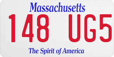MA license plate 148UG5