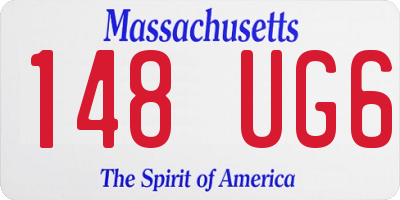 MA license plate 148UG6
