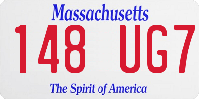MA license plate 148UG7