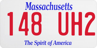MA license plate 148UH2