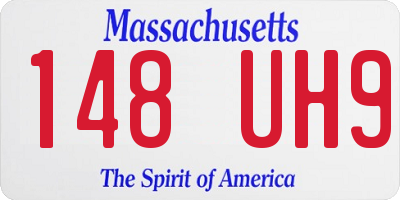 MA license plate 148UH9