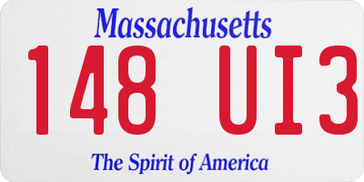 MA license plate 148UI3