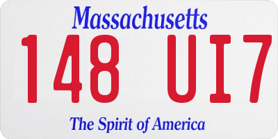MA license plate 148UI7