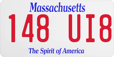 MA license plate 148UI8