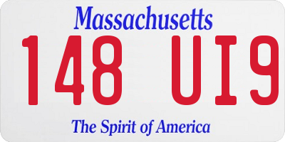 MA license plate 148UI9