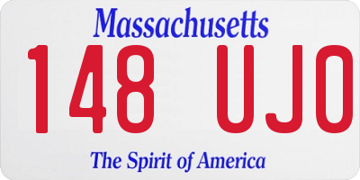 MA license plate 148UJ0