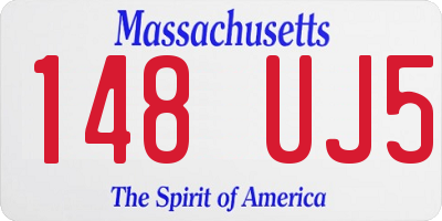 MA license plate 148UJ5