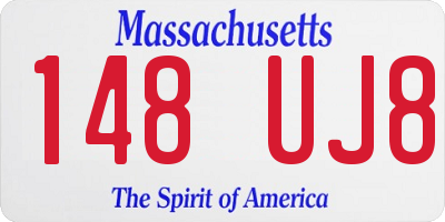 MA license plate 148UJ8